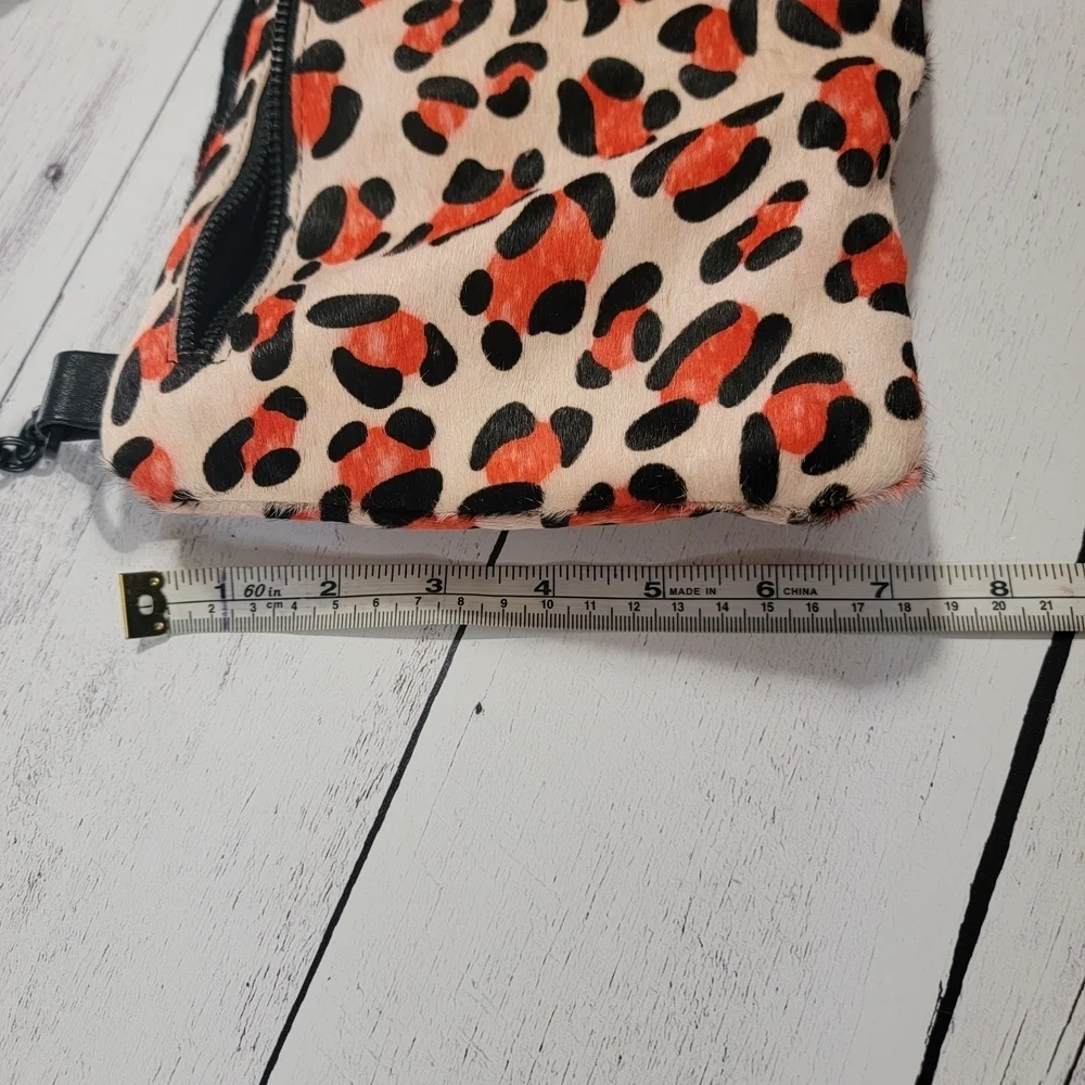 Daniella Lehavi, Leopard Print Crossbody Bag with Black &Pink Accents